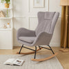 Modern Rocking Chair Upholstered Fabric Armchair Accent Glider Rocker Chair Grey