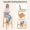 Set of 2 Bar Stools Wooden Dining Counter Height Chair with Backrests Armless