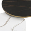 Nesting Coffee Tables Set of 2 Marble Look Tabletop Side End Tables With Drawer