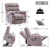 Electric Power Lift Riser Recliner Chair Fabric Heat & Massage Armchair Beige