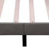 4ft6 Double Bed Frame Upholstered Platform Bed with Adjustable Headboard Grey