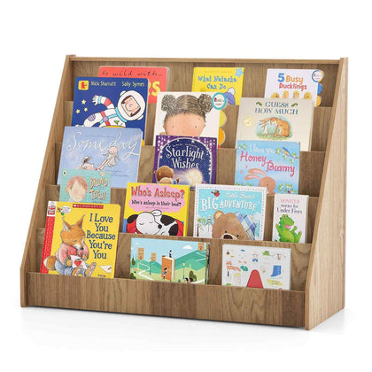 5-Tier Children Bookcase Magazine Storage & Display Rack-Natural