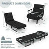 Convertible Single Folding Sofa Bed Sleep Chair 6 Positions Adjustable Backrest