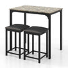 3Pcs Pub Counter-Height Dining Table Set Modern Furniture Set Coffee