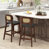 Set of 2 Bar Stools Counter Height Stool Dining Chair w/ Padded Seat & Footrest