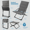 Patio Folding Sling Chair Outdoor Portable Lounge Chair w/Footrest&Cushion