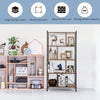 5-Tier Bookshelf Industrial Style Bookcase Free Standing Storage Display Shelves