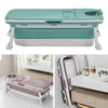 L-XL Folding Bathtub Adult Kids Portable Bath Tub with Cover Spa Sauna Relaxing