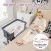 3-in-1 Baby Bedside Bassinet w/Safety Strap & Storage Bag-Grey