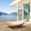 Outdoor Garden Hammock with Wooden Stand Swing Hanging Bed for Patio White