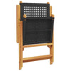 Reclining Garden Chairs 4 pcs Black Poly Rattan and Solid Wood D3D5
