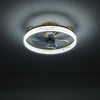 LED Crystal Dimmable Ceiling Fan Light 6 Speed Chandelier Lamp w/ Remote Control