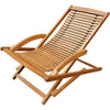 Deck Chair with Footrest Acacia Wood Outdoor Garden Recliner Sunlounger