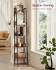 Ladder Shelf 5-Tier Narrow Shelf Bookshelf Rustic Brown and Black LLS109B01
