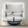 Rectangle LED Demister Bathroom Mirror 3 Color Lights Illuminate Touch Sensor