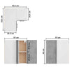Hanging Corner Cabinet Concrete Grey 57x57x60 cm Engineered Wood Side Table High Gloss White 50x30x50 cm Engineered Wood
