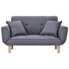 Recliner Sleeper Small Sofa Bed Compact Loveseat Couch with Wood Legs Light Grey