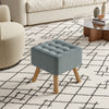 Linen Fabric Footstool Foot Rest Stool Pouffe Ottoman Seat Living Room Furniture