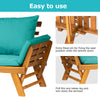 Acacia Wood Garden Sofa Bed Folding Daybed Collapsible Chaise Lounge w/ Cushion