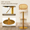 Set of 2 Bar Stools Adjustable Swivel Upholstered Velvet Pub Dining Chairs