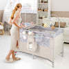 5 in 1 Travel Cot Folding Baby Playard with Storage Rack and Carry Bag Beige