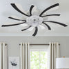 Adjustable Wind Speed Ceiling Fan with Dimmable LED Light Remote Control Bedroom