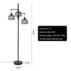 Vintage Retro 3 Head Standing Floor Lamp Black Floral Lampshape Home Light