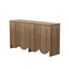 Robust 4-Door Sideboard Storage Cabinet with Adjustable Shelves, Walnut Finish