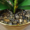 White Artificial Orchid Plant Gold Pot 54cm Real Touch Petals