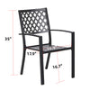 Garden Chair Set of 4 Black Stackable Waterproof Outdoor Dining Chairs Furniture