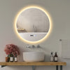 Illuminated Bathroom Mirror with LED Lights Demister Touch Sensor Time Display