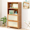 4 Tier Bamboo Rattan Storage Cabinet with 4 Sliding Mesh Doors Kitchen Organizer