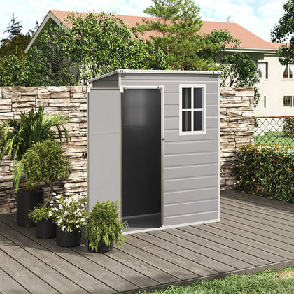 5 x 3 Plastic Garden Shed Tool Storage Shed With Window High-pitched Pent Roof