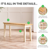 Tenby Solid Wood Cream and Oak Small Dining Bench Traditional Farmhouse Rustic