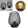 Set of 2 Metal Line Cage Table Lamps Battery Powered Cordless LED Blub Lights UK
