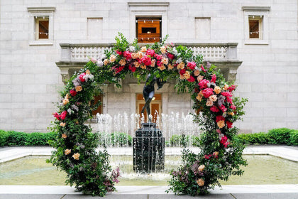 240CM Circle Hoop Arch Stand Metal Wedding Archway Flower Balloon Backdrop Stand