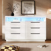 6-Drawer Chest of Drawers with RGB LED Lights, Open Shelves, Bedroom Furniture