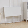 Drop Leaf Table Folding Dining Table With Mobile Wheels & Hidden Storage Shelf