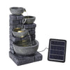 Rustic Solar Water Fountain with LED Lights for Gardens, Patios and Balconies