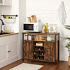 Rustic Buffet Sideboard Drinks Cabinet with 9-Bottle Wine Rack & Adjustable Feet