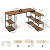 Mondeer L-Shape Computer Desk Corner Desk with 360 Degree Rotatable S-Shelf