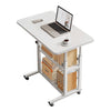 Mobile Over Bed Chair Table Overbed Height Adjustable Laptop Serving Tray Stand