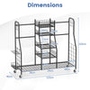 Heavy Duty Metal Golf Storage Rack w/Removable Golf Club Holder Black