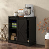 Sliding Barn Door Buffet Sideboard Storage Cabinet Home Bar Living Room Cabinet