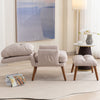 FABRIC ACCENT CHAIR WITH FOOTSTOOL ADJUSTABLE BACKREST LOUNGE RECLINER ARMCHAIR