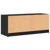 TV Cabinet with Glass Doors Stand Entertainment Centre Unit Black