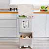 Kitchen Rubbish Waste Bin Recycling Dual Multi Compartment Pedal Dustbins Wheels