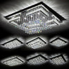 Modern XL Living Room Lamp LED Celling Light Crystal Pendant Chandelier Square