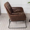 Faux Distressed Brown Leather Armchair Occasional Lounge Accent Chair Tub Sofa