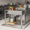 Commercial Sink Stainless Steel Kitchen Single Sink Catering Wash Table +Worktop